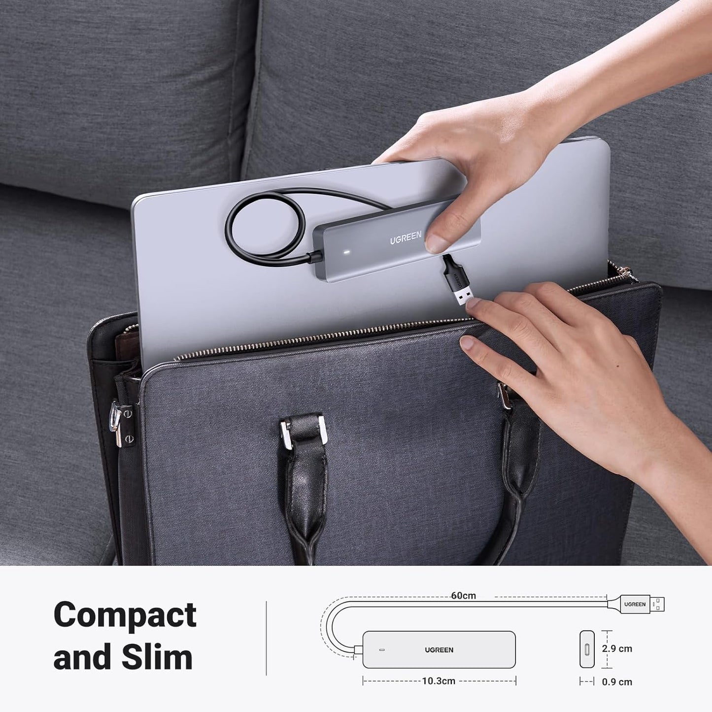 UGREEN USB Hub 4 Ports USB to USB C & 3 USB A Multiport Adapter / 15920