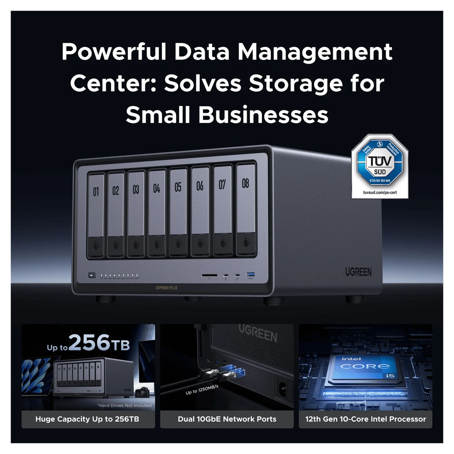 وحدة تخزين UGREEN المتصلة بالشبكة DXP8800 Plus (بدون أقراص) EU / 35127