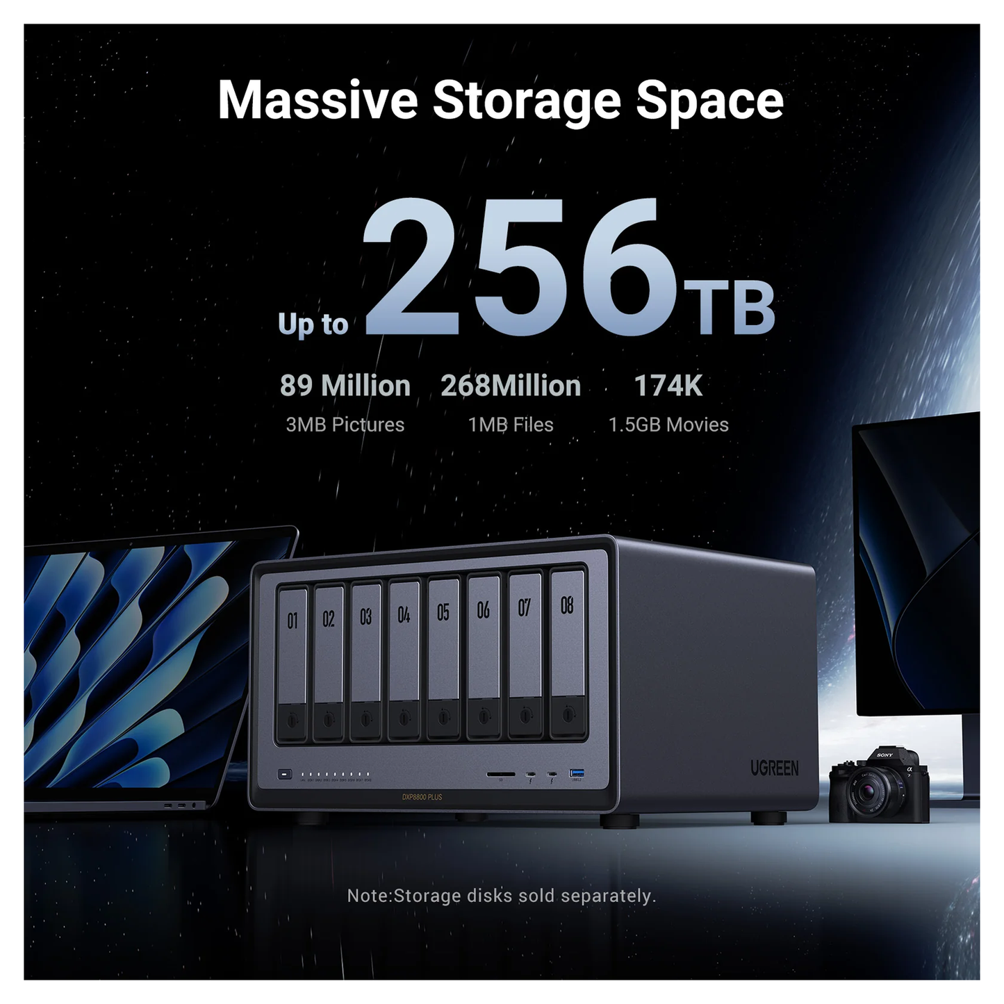 وحدة تخزين UGREEN المتصلة بالشبكة DXP8800 Plus (بدون أقراص) EU / 35127