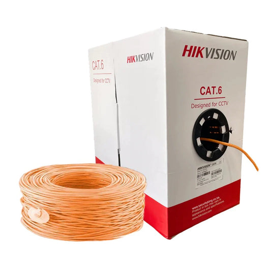 CAT6 UTP كابل شبكة (نحاس صلب، 0.55 مم، برتقالي) 305 متر | Hikvision.DS-1LN6U-SC0