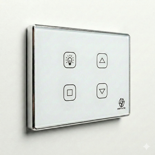 مفتاح تويا الذكي الفاخر | مصباح واحد وستارة واحدة | إطار من الألومنيوم | سبارك إلكتريك