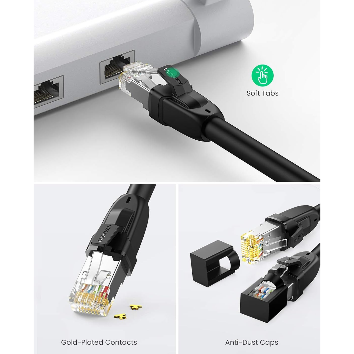UGREEN Cat8 CLASSⅠS/FTP Round Ethernet Cable - NW121