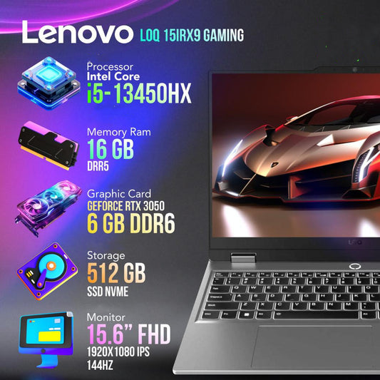 Lenovo LOQ | Core i5 13th | RTX 3050 | 16GB RAM | 512GB SSD | 15IRX9