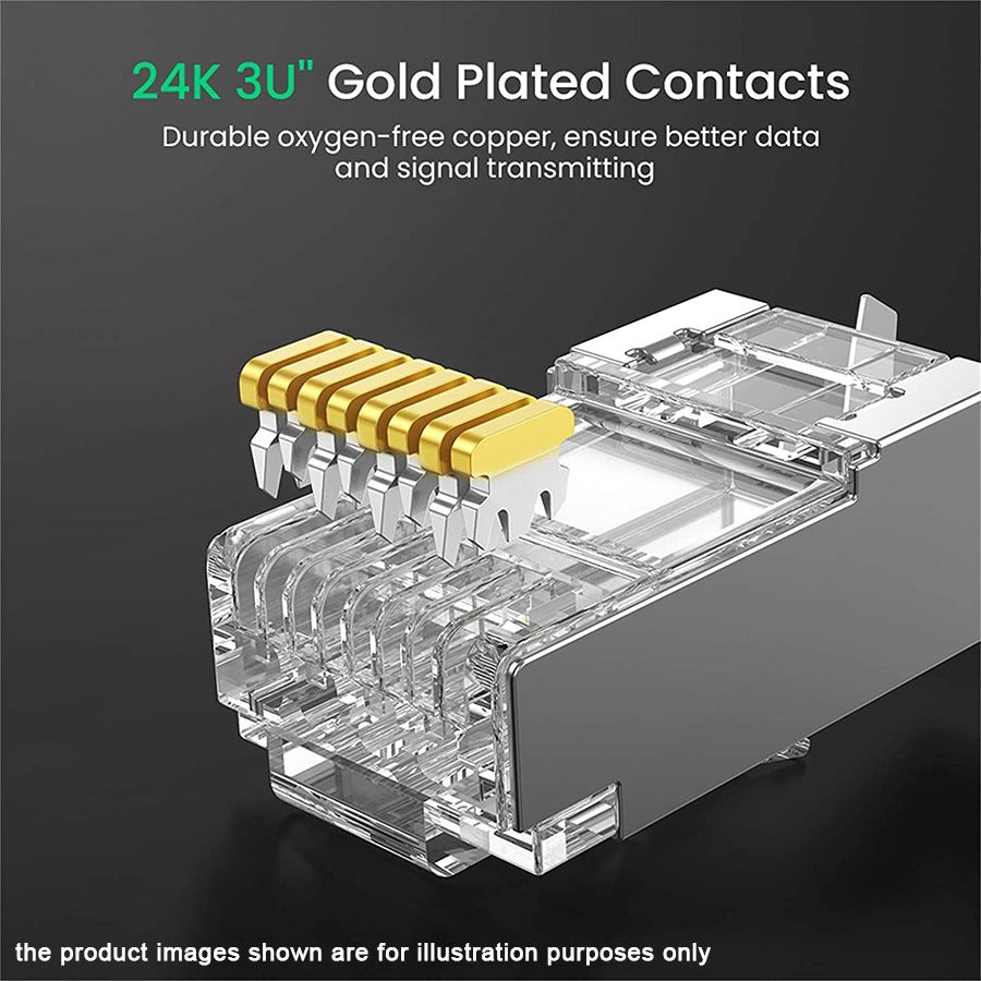 UGREEN Cat 7 Shielded Modular Plug Gold-plated 50U (10 pcs) - 50634