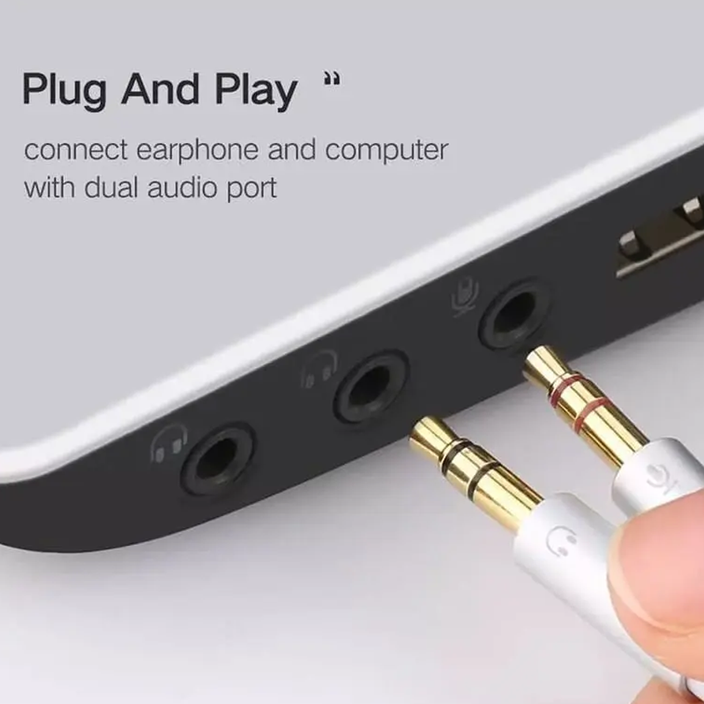 كابل موزع صوت من يوجرين 3.5 مم أنثى إلى 2 3.5 مم ذكر ABS Case /AV140