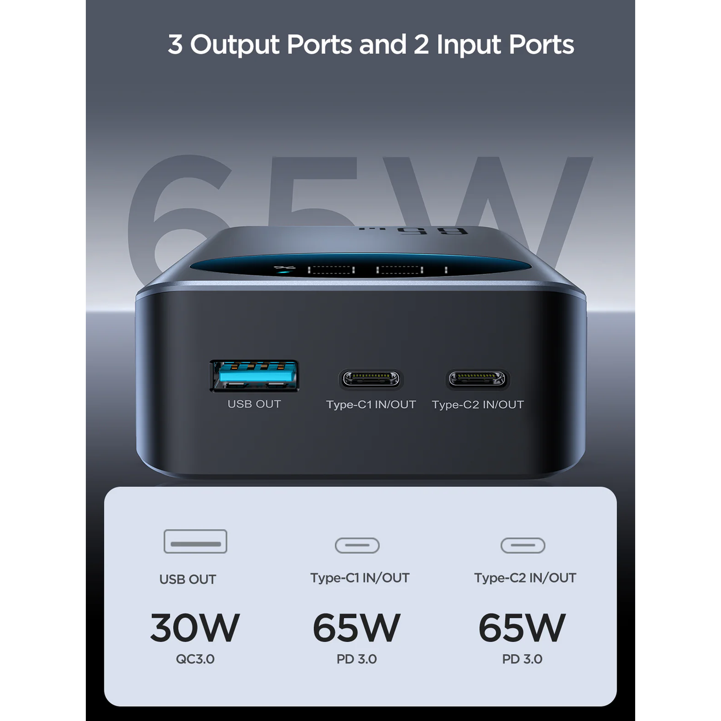 JOYROOM 65W Power Bank 30000mAh - JR-PBF05