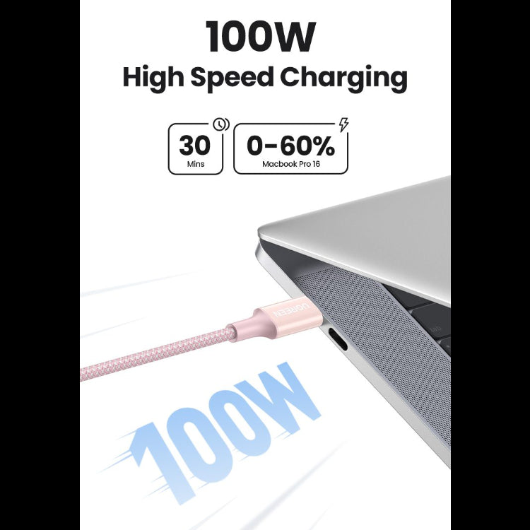 UGREEN USB-C to USB-C PD Fast Charging Braided Cable 5A Max /Multicolor/ L502