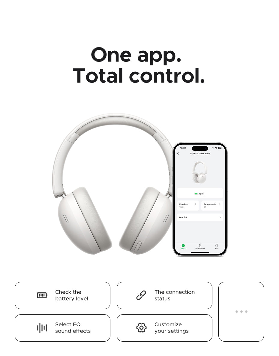 UGREEN Hi-Res Hitune Studio ANC Wireless Bluetooth 5.4 Earphones-multicolor / HP205