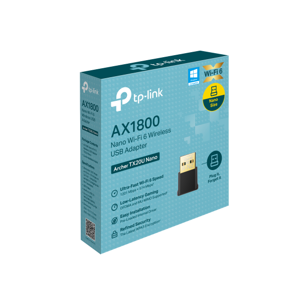 TP-Link Archer TX20U Nano | AX1800 Nano Wi-Fi 6 Wireless USB Adapter