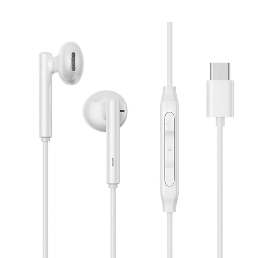 Joyroom Type-C Series Half In-Ear Wired Earphones - White /JR-EC05