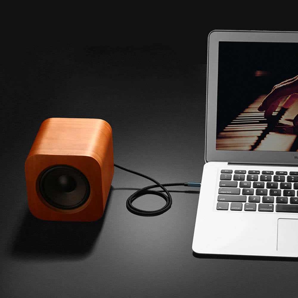 كابل AUX بزاوية Ugreen 2 × Mini Jack 3.5 مم أزرق / AV112