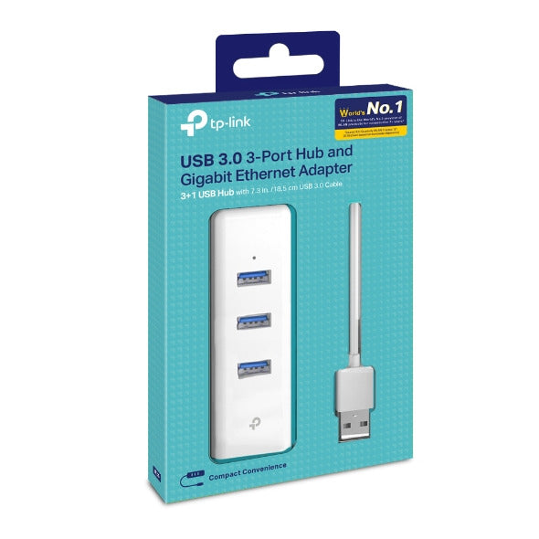 TP-Link UE330-USB 3.0 3-Port Hub & Gigabit Ethernet Adapter 2 in 1 USB Adapter
