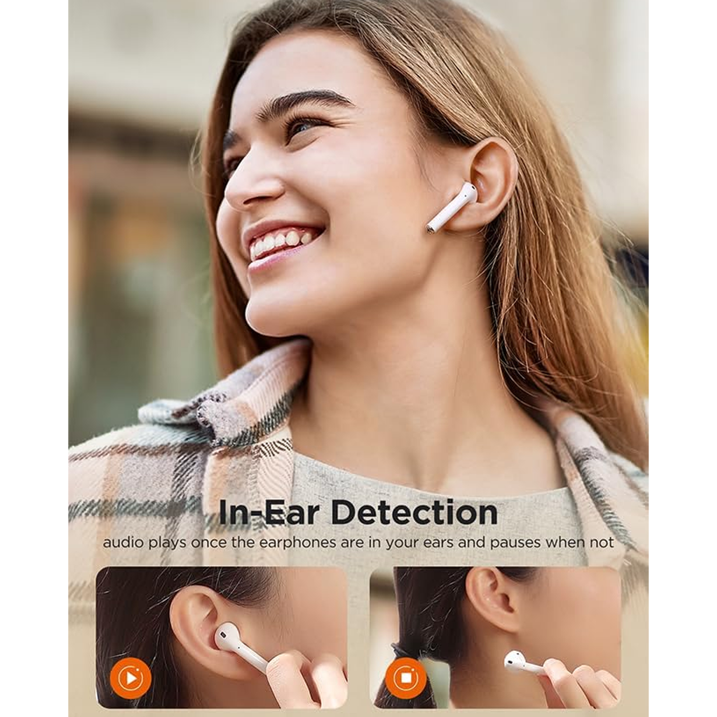 سماعة أذن بلوتوث لاسلكية|لون أبيض| JOYROOM JR-T03S Air TWS 