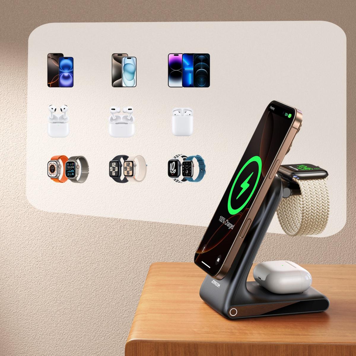 JOYROOM 3-in-1 Wireless Charging Station /JR-W15