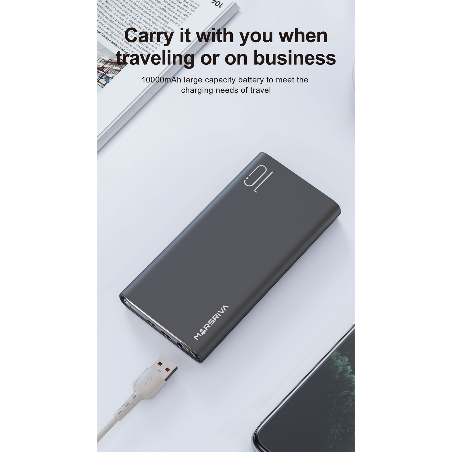 باور بانك بسعة 10000 مللي أمبير | شحن سريع | 22.5 واط | مارسريفا من لينكوم | MR.PB10