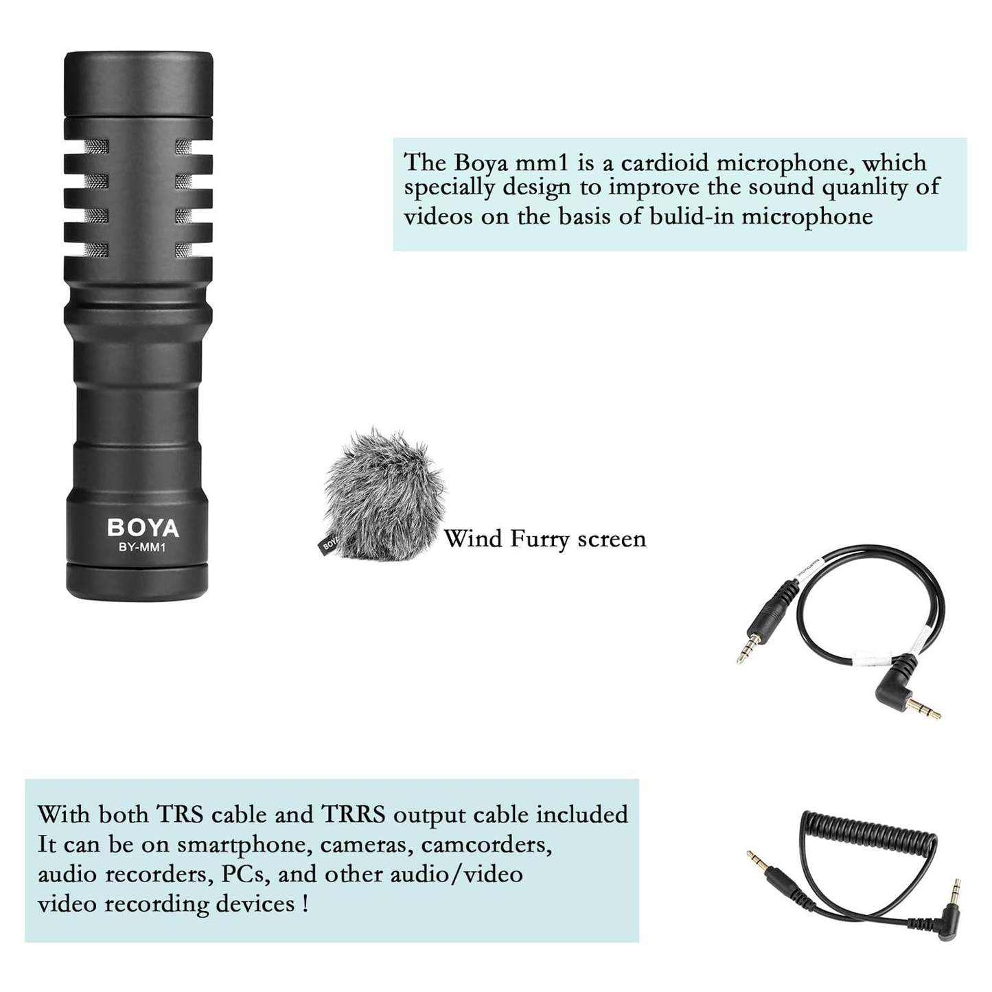 Boya BY-MM1 Universal Cardioid Wired Microphone