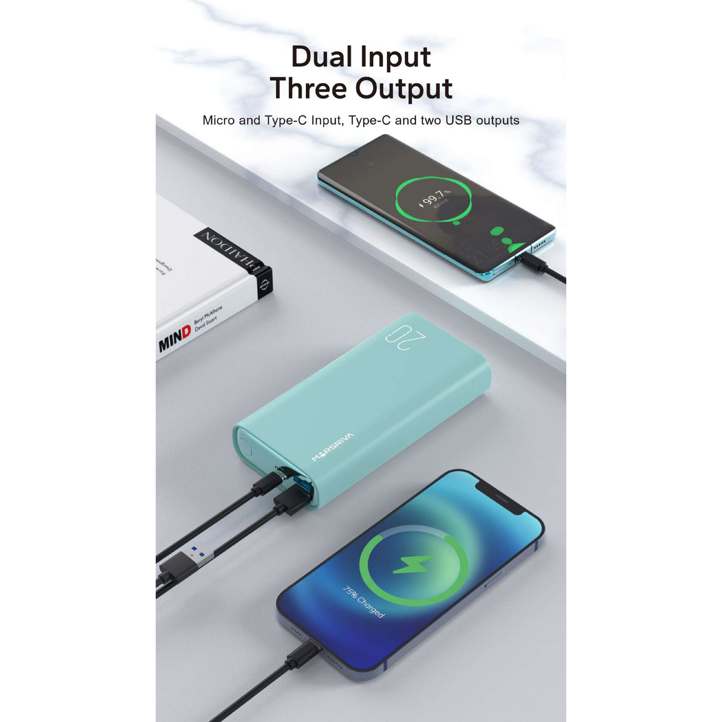 باور بانك بسعة 20000 مللي أمبير | شحن سريع | مارسريفا.من.لينكوم | MR.PB20