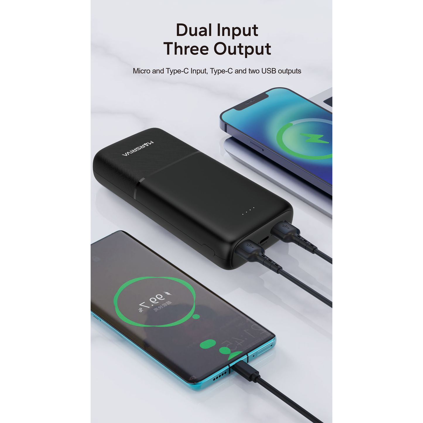 باور بانك بسعة 20000 مللي أمبير | لون أسود | مارسريفا من لينكوم | MR.PB20E