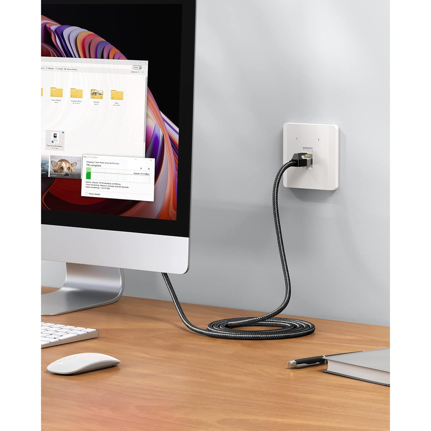 UGREEN Cat 7 Pure Copper Ethernet Cable Braided (Black) - NW150