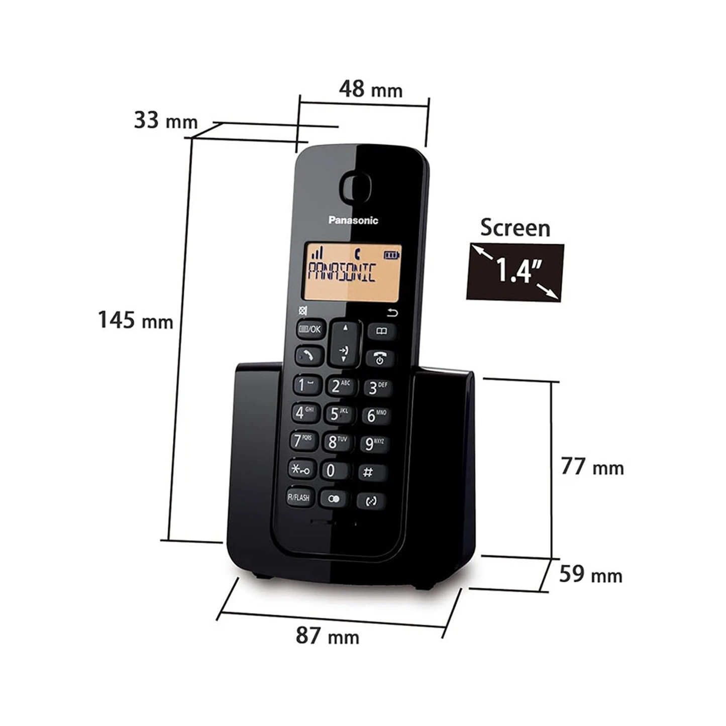 Panasonic KX-TGB110 - Cordless Telephone - Black