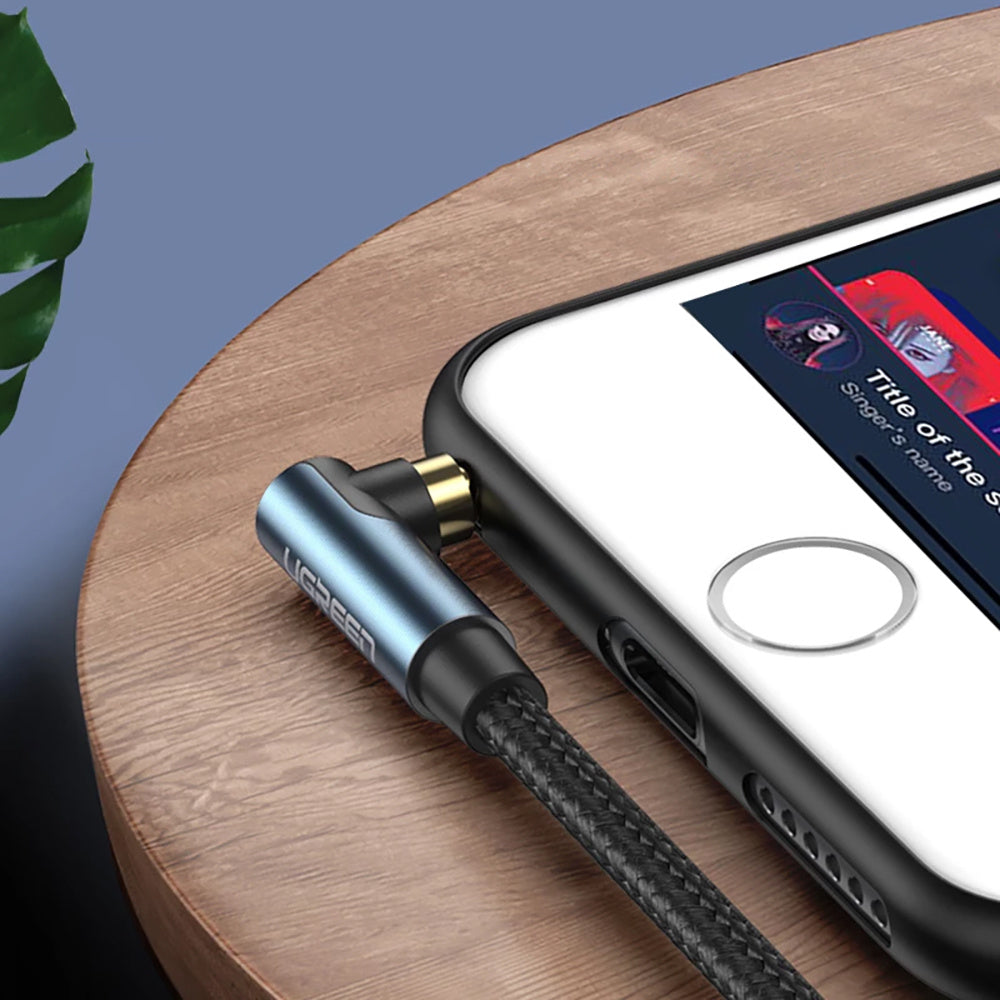 كابل AUX بزاوية Ugreen 2 × Mini Jack 3.5 مم أزرق / AV112