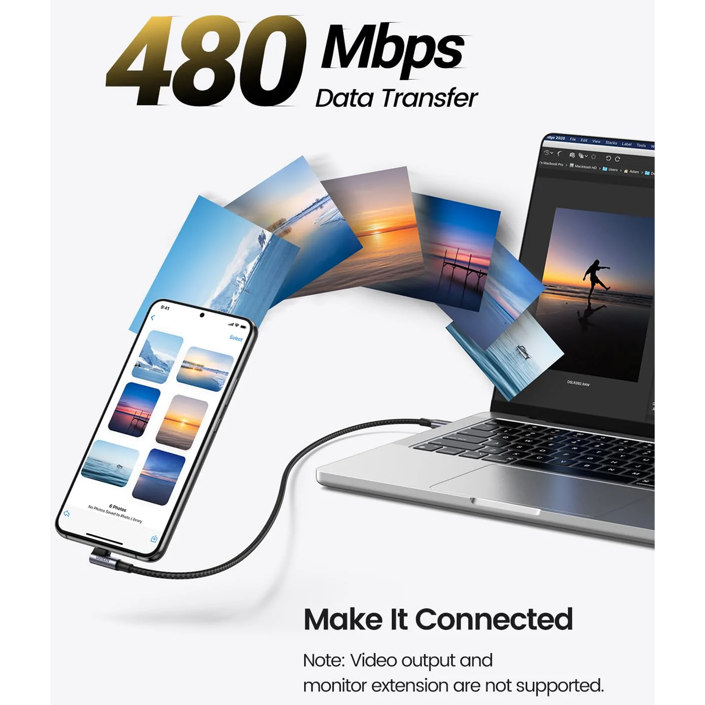 UGREEN 100W Right Angle USB C to USB C Fast Charging Cable / US334