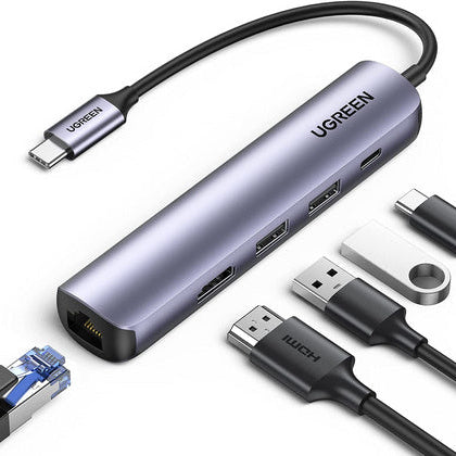 محول من يو اس بي سي متعدد المنافذ مع منفذ طاقة بي دي 100 واط  | 20932